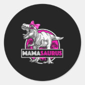 Mamasaurus T-rex Matching Funny Mother Saurus Dino Ronde Sticker (Voorkant)