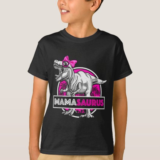 Mamasaurus T-rex Matching Funny Mother Saurus Dino T-shirt (Voorkant)