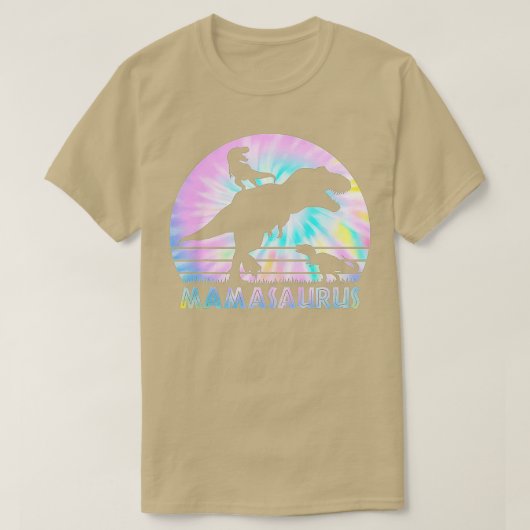 Mamasaurus Tie Dye Sunset Funny Dinosaur Mother of T-shirt (Design voorkant)