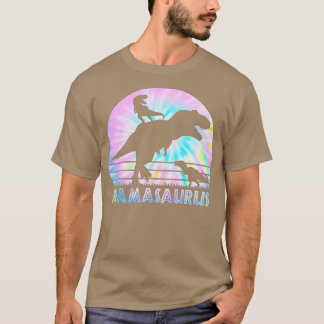 Mamasaurus Tie Dye Sunset Funny Dinosaur Mother of T-shirt