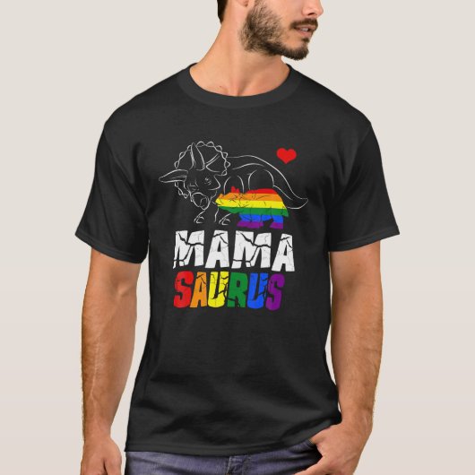 Mamasaurus Triceratops Mama Saurus Rex Gay LGBT Pr T-shirt (Voorkant)