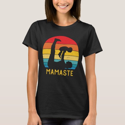 Mamaste Funny Yoga Mam Meditation Gift voor moeder T-shirt (Voorkant)