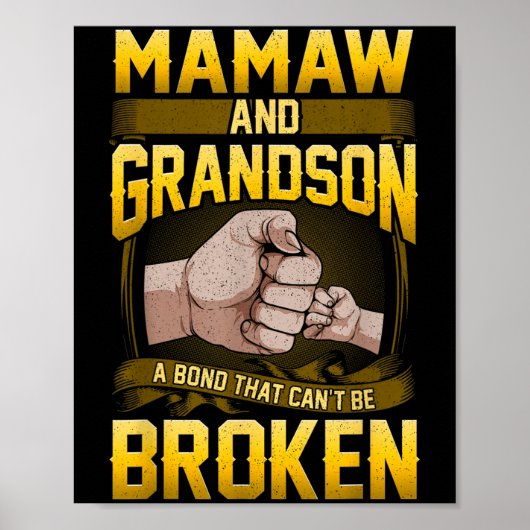 Mamaw And Grandson A Bond That Can't Be Broken Shi Poster (Voorkant)