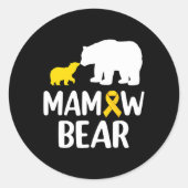Mamaw Beer Childhood Cancer Awareness Support Squa Ronde Sticker (Voorkant)
