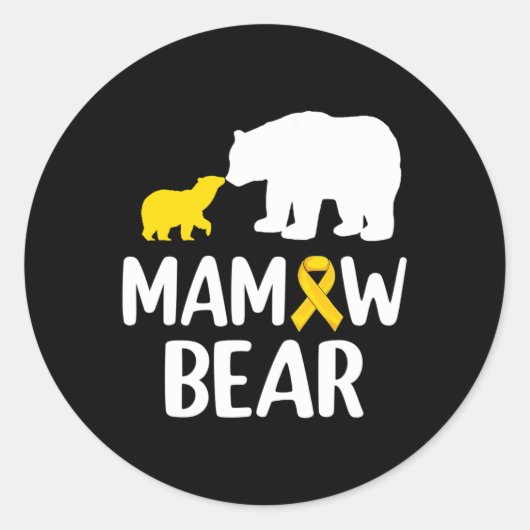 Mamaw Beer Childhood Cancer Awareness Support Squa Ronde Sticker (Voorkant)