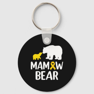 Mamaw Beer Childhood Cancer Awareness Support Squa Sleutelhanger