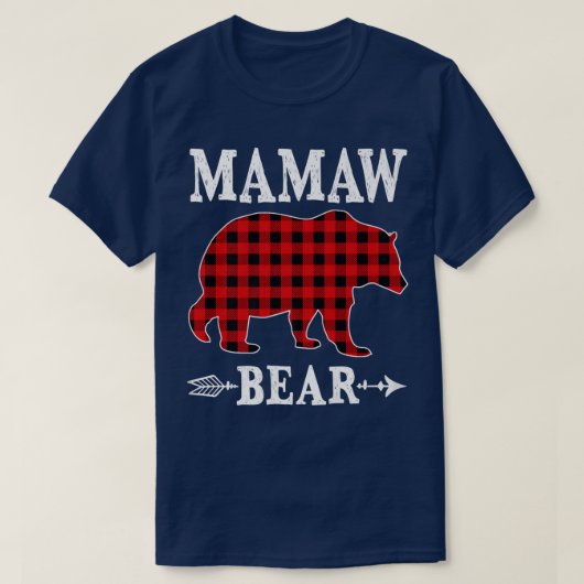 Mamaw Beer Kerstmis Pajama Red Pset Buffalo Fami T-shirt (Design voorkant)