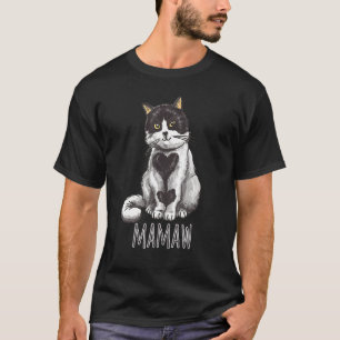 Mamaw Cat Heart Valentijn Love Valentijnsdag T-shirt