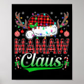 Mamaw Claus Christmas Lights Matching Family Xmas Poster (Voorkant)