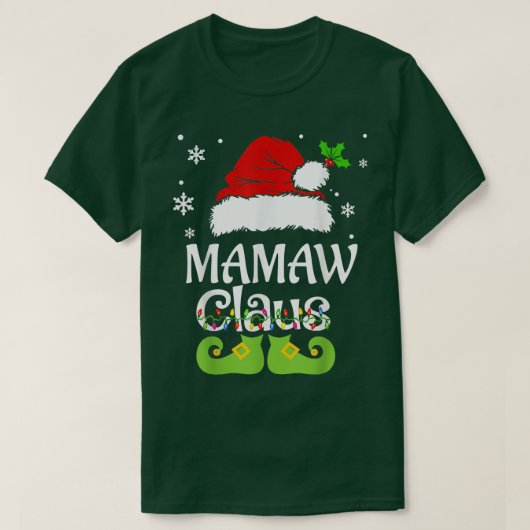 Mamaw Claus , Familie Matching Mamaw Claus Pajama T-shirt (Design voorkant)
