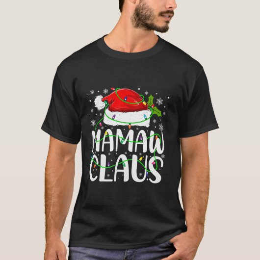 Mamaw Claus Santa Funny kerstpajama Matching T-shirt (Voorkant)