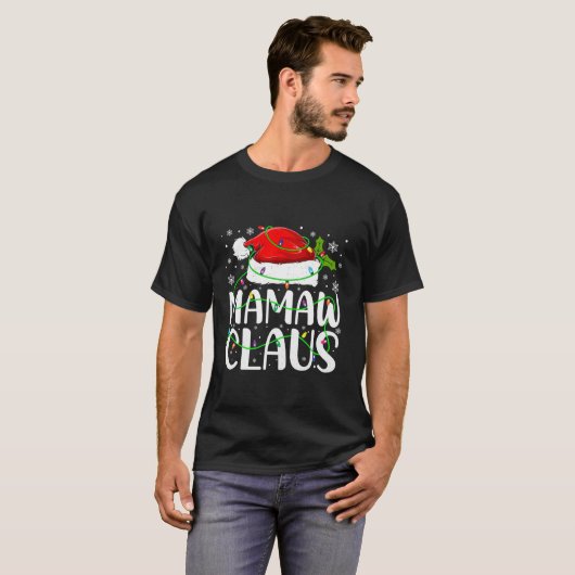 Mamaw Claus Santa Funny kerstpajama Matching T-shirt (Voorkant volledig)
