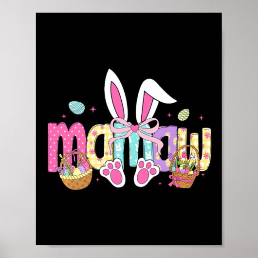 Mamaw Coquette Strik Konijn Oren Pasen Poster (Voorkant)