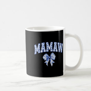 Mamaw Coquette Toile Blauwe Strik Bloemige Familie Koffiemok