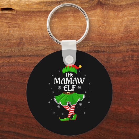 Mamaw Elf Christmas Family Girls Women Elf Squad X Sleutelhanger (Voorkant)