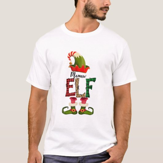 Mamaw Elf Matching Family Group kerstparty Pa T-shirt (Voorkant)