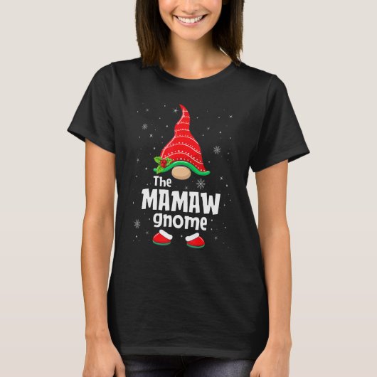 Mamaw Gnome bijpassende gezinsgroep Kerstfeest  T-shirt (Voorkant)