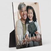 Mamaw & Grandchild Script Naam Foto Bewaaradres Fotoplaat (Zijkant)
