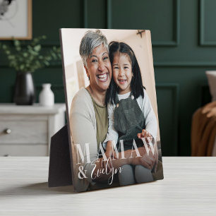 Mamaw & Grandchild Script Naam Foto Bewaaradres Fotoplaat