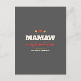 Mamaw is mijn favoriete naam ansichtkaart briefkaart