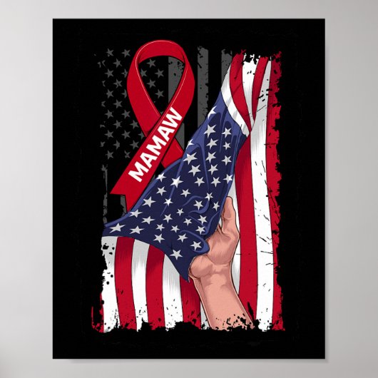 Mamaw Multipele Myeloom Awareness Lint Amerikaanse Poster (Voorkant)