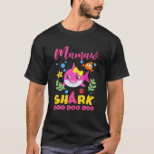 Mamaw Shark Gift Cute Baby Shark Family Matching T-shirt (Voorkant)