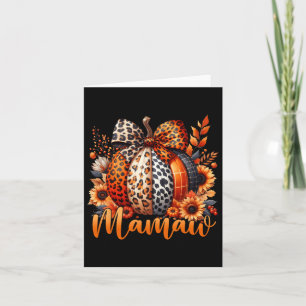Mamaw Thanksgiving Leopard Pompoen Zonnebloem Coqu Kaart