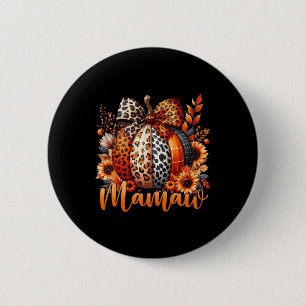 Mamaw Thanksgiving Leopard Pompoen Zonnebloem Coqu Ronde Button 5,7 Cm