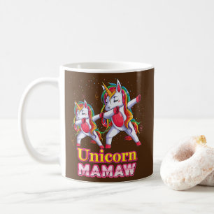 Mamaw Unicorn Dabbing Magical Family Matching Koffiemok