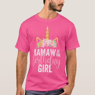 Mamaw van het meisje van de geboorte Unicorn Girls T-shirt