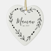 Mamaw Year Est. Kerstakeramische versiering Keramisch Ornament (Rechts)