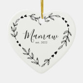 Mamaw Year Est. Kerstakeramische versiering Keramisch Ornament (Voorkant)