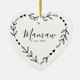 Mamaw Year Est. Kerstakeramische versiering Keramisch Ornament