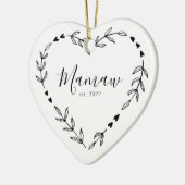 Mamaw Year Est. Kerstakeramische versiering Keramisch Ornament (Links)
