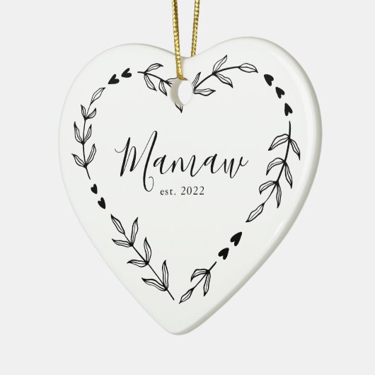 Mamaw Year Est. Kerstakeramische versiering Keramisch Ornament (Links)