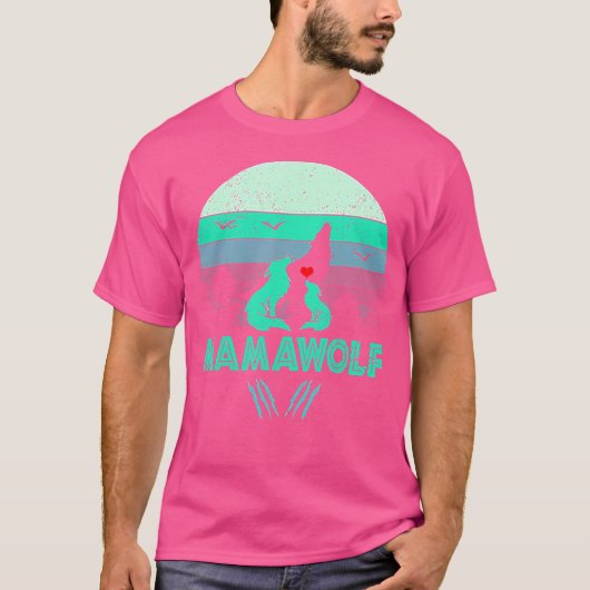 Mamawolf Funny Wolf Mama Sunset T-shirt (Voorkant)