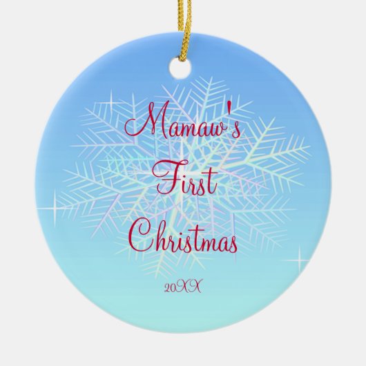 Mamaw's eerste kerstsiroop keramisch ornament (Voorkant)