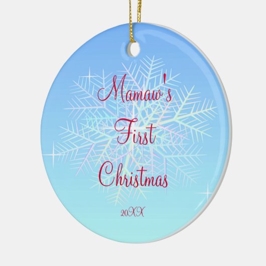 Mamaw's eerste kerstsiroop keramisch ornament (Links)