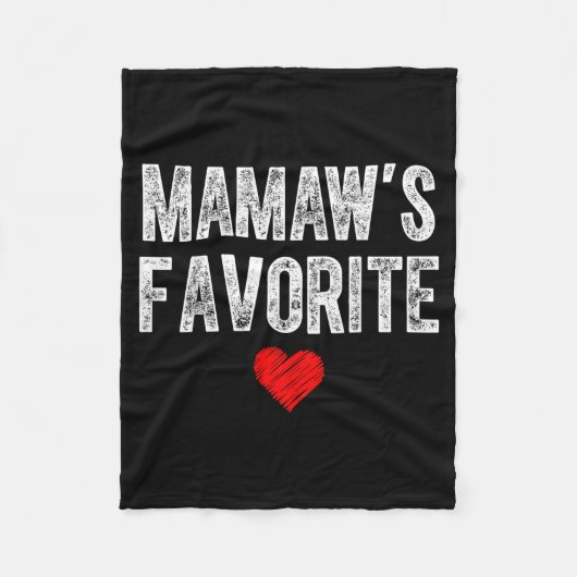 Mamaw's favoriete hartgrafiek voor Moederdag Fleece Deken (Voorkant)