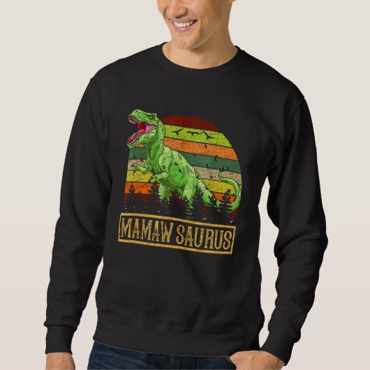 Mamawsaurus Rex Dinosaur Mamaw Saurus Family Match Trui (Voorkant)