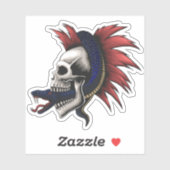 Mamba giftige slang schedel rode Mohawk Sticker (Vel)