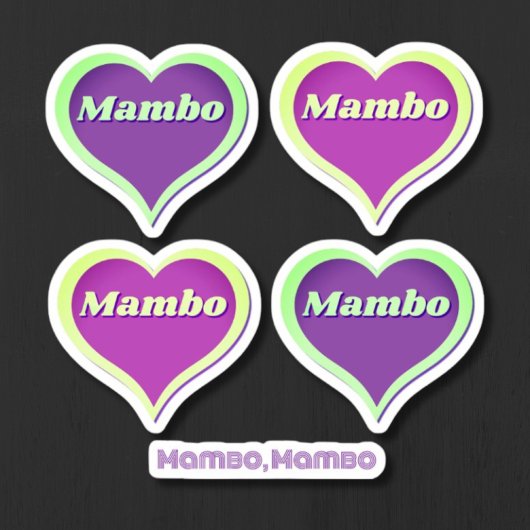 Mambo hart stickersheet Custom-Cut Vinyl Sticker