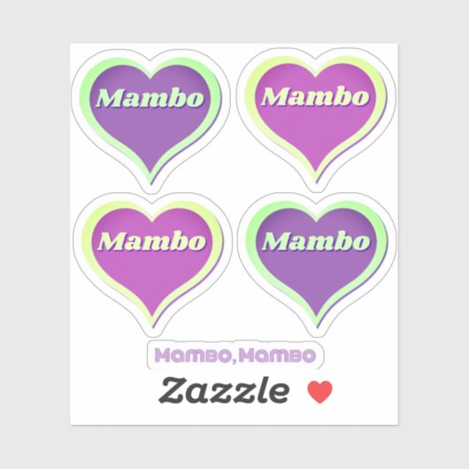 Mambo hart stickersheet Custom-Cut Vinyl Sticker (Vel)