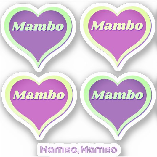 Mambo hart stickersheet Custom-Cut Vinyl Sticker (Voorkant)