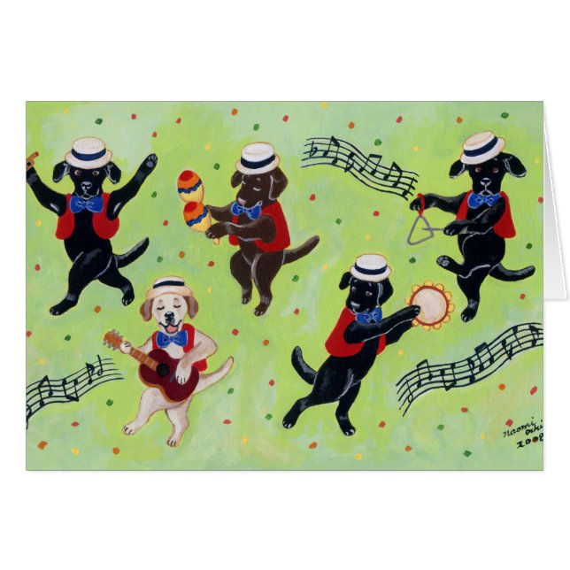 Mambo Labrador Musicians Painting (Voorkant Horizontaal)