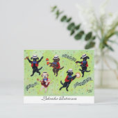 Mambo Labrador Musicians Painting Briefkaart (Staand voorkant)
