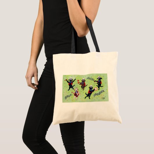 Mambo Labrador Musicians Painting Tote Bag (Voorkant (product))