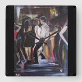 Mambo Night Schilderij van Alfred Fox Vierkante Klok (Voorkant)