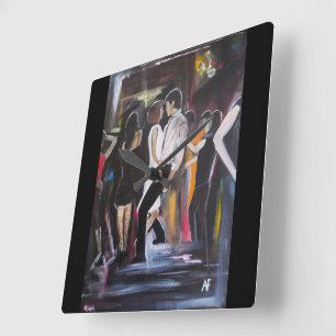 Mambo Night Schilderij van Alfred Fox Vierkante Klok