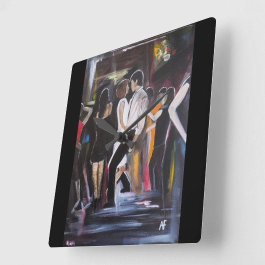 Mambo Night Schilderij van Alfred Fox Vierkante Klok (Hoek)